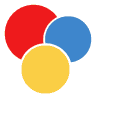 Ornament: red, blue, yellow circles